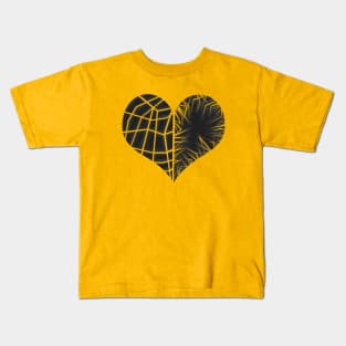 Black Broken Heart - Scratch & Cut Design Kids T-Shirt